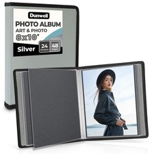 Dunwell Photo Album 8x10 Silver with Black 8x10" w/ BLK Paper, Silver