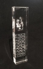 Clear Crystal Rectangular Column with Hieroglyphic Alphabet Paperweight