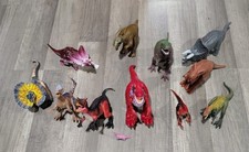 11 Kid Dinosaur Action Figures 2 Dinosaurs Red Brown With Lights  Sounds