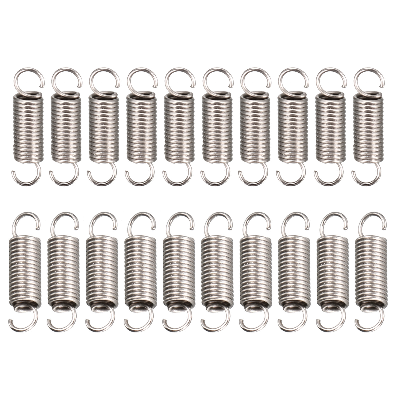 70Pack 0.4x3x11.9mm Silver Extension Springs for Compression and Expansion