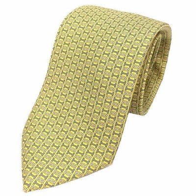 Hermes KARAVAT SCHWERER TWILL CINEPHIL Seidenkrawatte gelb 3,1 Zoll Kino NEU