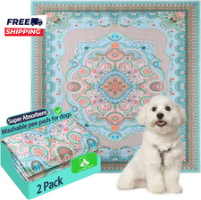 Washable Pee Pads for Dogs 24"X24" 2 Pack Reusable Puppy Pads Pet Training Pads