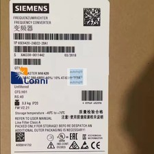 6SE6420-2AD22-2BA1 6SE6 420-2AD22-2BA1 New Siemens Frequency Converter