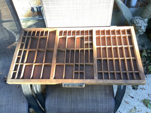 Hamilton Wood Printer's Type Case Letterpress Drawer Multi Compartment