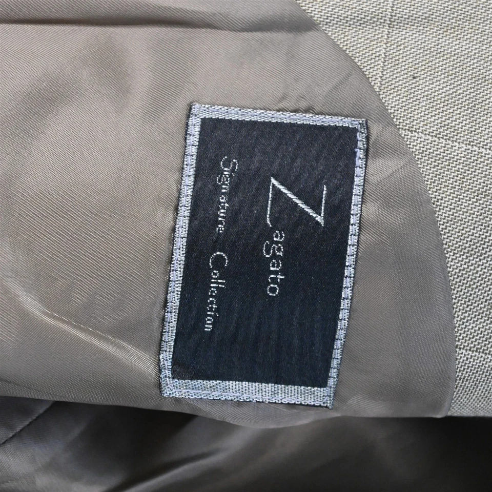 Chaqueta Pantalones Traje Zagato 40R 32x32 Marrón Ventana Hombre Foto 4 de 4