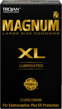 TROJAN Lubricated Magnum Condoms XL Large Size - 12 Count