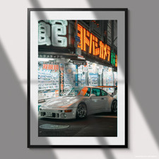 Porsche 993 Rwb Jdm Poster Night Neon Widebody Car Wall Art Print