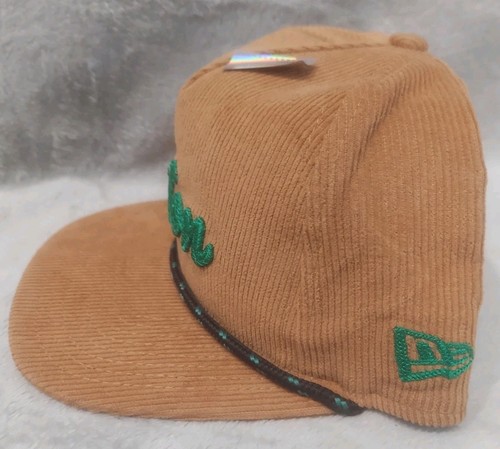 Boston Celtics New Era The Golfer Brown Corduroy Snapback Adjustable Rope Hat - Picture 3 of 6