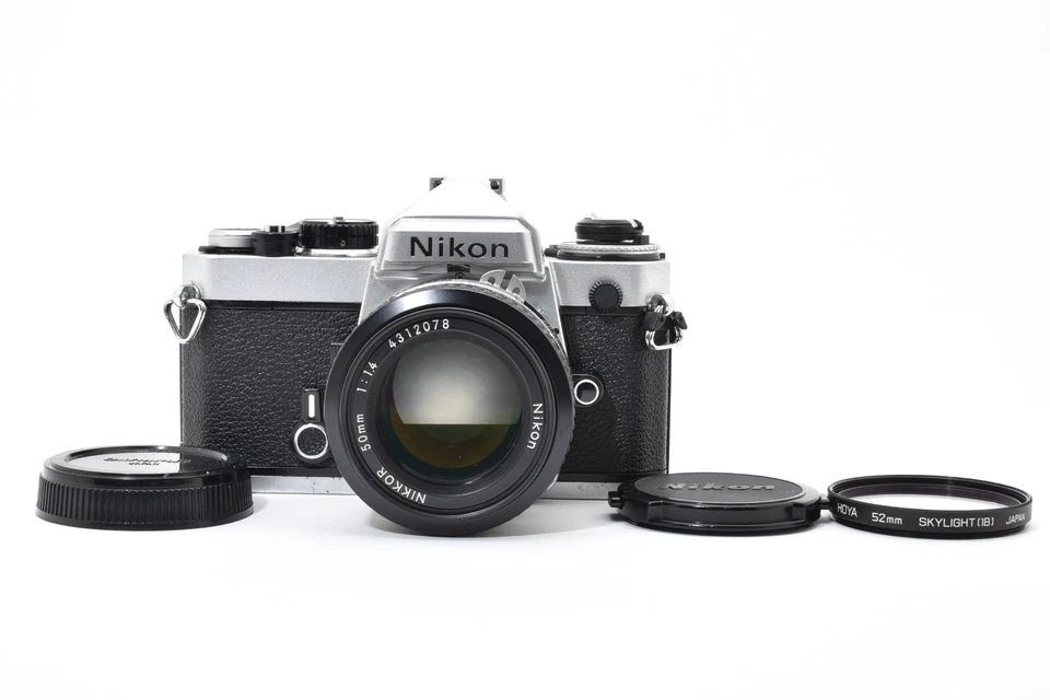 CM Venta! Cámara fotográfica Nikon FE plateada Ai Nikkor 50 mm f1,4 lente JAPÓN [Muy buena] Foto 4 de 4