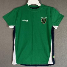 Lansdowne Shirt Kids 9-10 Green Ireland Shamrock Crest Graphic Short Sleeve Tee