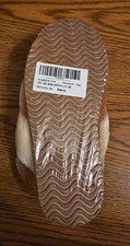 Women s Slip-On Slippers Faux Suede Faux Fur Lined Brown/White US 8 SP019