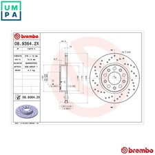 2x BRAKE DISC 08.9364.2X FOR ALFA ROMEO JEEP FIAT 939 A6.000 937A7.000 1.9L 4cyl