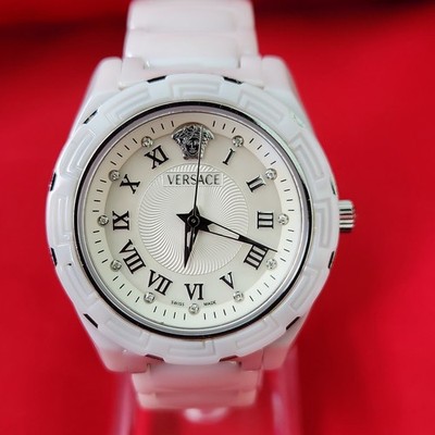 Versace 630 Women's Watch All Ceramic & Diamond Markers Swiss Made Roman Numeral