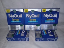 FIVE NEW 24 Count Boxes of Nyquil SEVERE LiquiCaps = 120 Liquicaps Exp 05/26