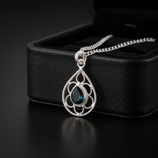 Apatite Gemstone 925 Sterling Silver Designer Partywear Pendant 1.4