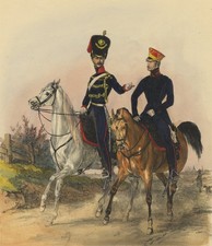 BRAUNSCHWEIG - Uniformen - Eckert & Monten - Husarenregiment - Lithographie 1840