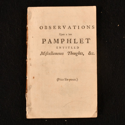 1742 Observations upon a Late Pamphlet Entitled Miscellaneous Thoughts, &c In...