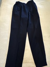 Vtg JH COLLECTIBLES 100 Wool Navy Blue Pleated Front Pants Size 10 UNION TAG