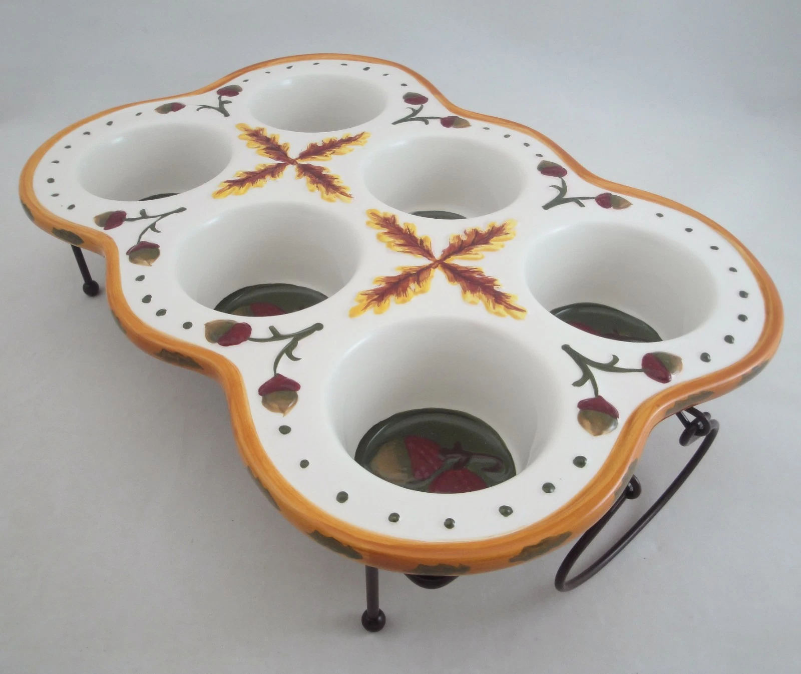 Temptations Fall Harvest Acorn Cupcake Muffin Pan and Metal Cooling Serving Rack