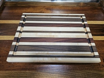 14.75x11.5 Walnut & Maple & mahogany Handmade Cutting  Board