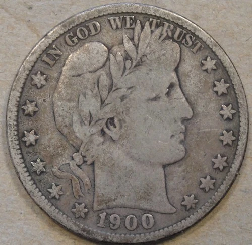 1900-S Barber Half Dollar 50c VG As Pictured Bk4
