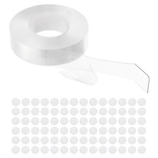1 Roll 5mx20mmx1mm Strip 100 Pcs 8mmx1mm Circle Double Sided Adhesive Tape