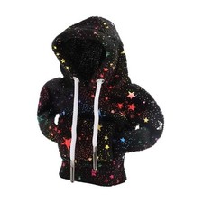Universal Shift Knob Cover Reflective Stars Pattern Gearstick Hoodie Black