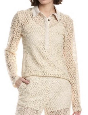 Rag & Bone Liv Mesh Women s Polo Shirt Sz Small $298