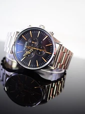 Nixon Sentry Chrono Watch Silver Black Gold NWOT