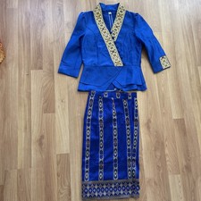 Girls Traditional Lao Thai Skirt Silk Custom Handmade Adjustable Skirt