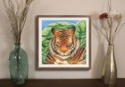 Original Tiger Watercolor Painting 8x8 | Blue Eyes Jungle Animal Art — photo 5