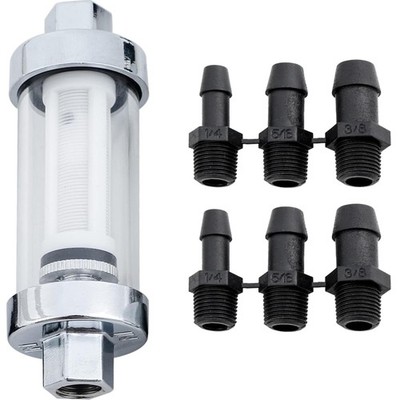 Verchromter Inline-Kraftstofffilter   Universalgröße, ideal für ATV & Motorräder