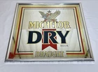VINTAGE 1982 MICHELOB DRY DRAUGHT MIRRORED BEER ADVERTISING SIGN 18.5" x 18.5"