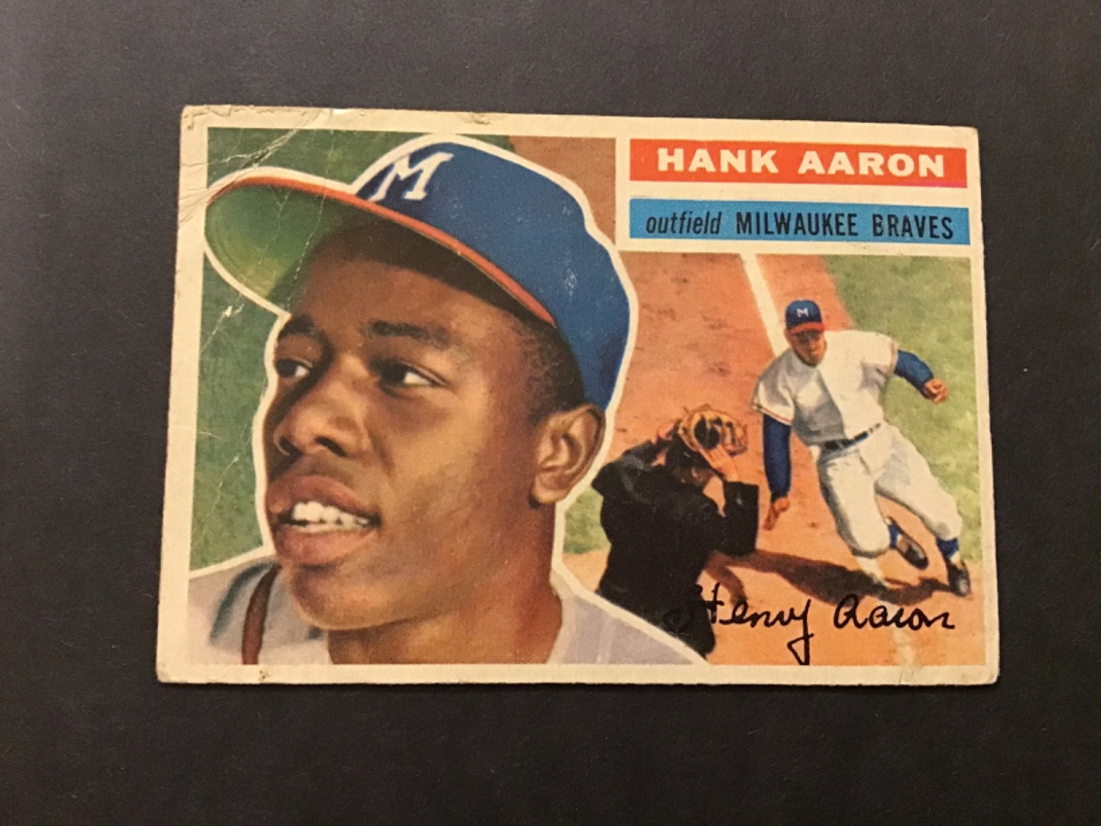 1956 Topps Hank Aaron #31 Low Grade Braves 