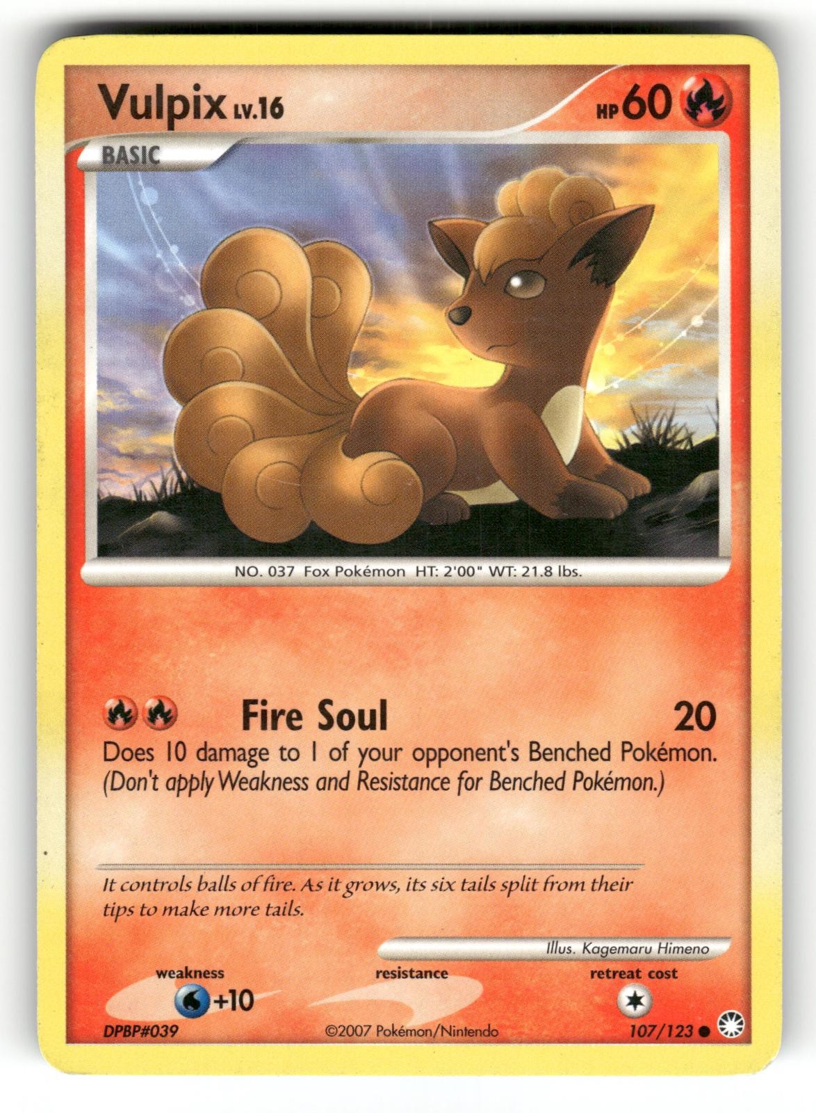 Vulpix LP 107/123 Mysterious Treasures Pokemon Common Regular