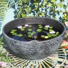 Sungmor Large Garden Bowl Planter Water Plant Pot, Miniature Landscaping Succ...