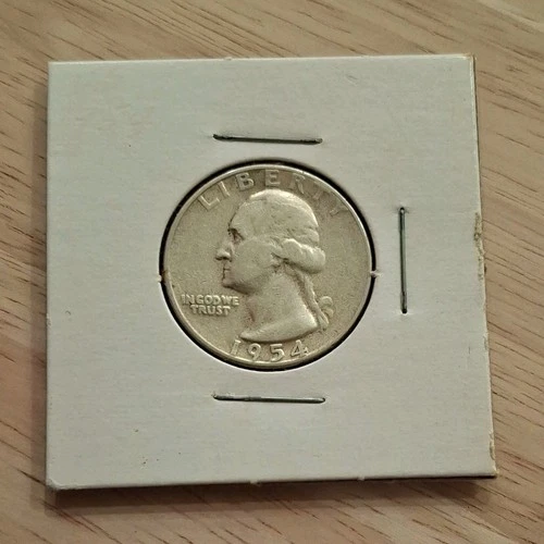 1954 Washington Quarter Silver 25C Coin Circulated Uncertified 0.9 Fineness