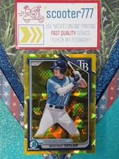 2024 Bowman Chrome SAPPHIRE Prospects~#182⭐BRAYDEN TAYLOR⭐️《YELLOW》#/75~RAYS