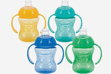 4 PACK Nuby Two-Handle No-Spill Super Spout Grip N' Sip Cup 8 Ounce Colors Vary