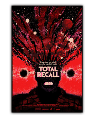 Total Recall Movie Poster Arnold Schwarzenegger Sci-Fi Alternative Fan Art Print