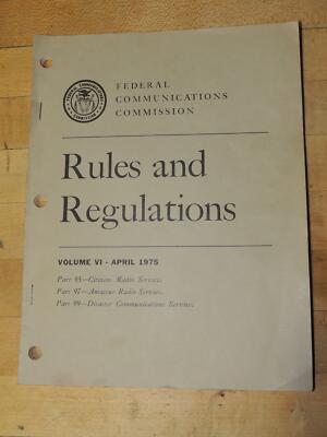  Federal Communications Commission FCC Rules Regulations 1975