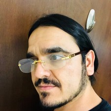 Rimless Glasses Gold Accents Wood Arms Men's Eyeglasses Clear Lens Street Wear