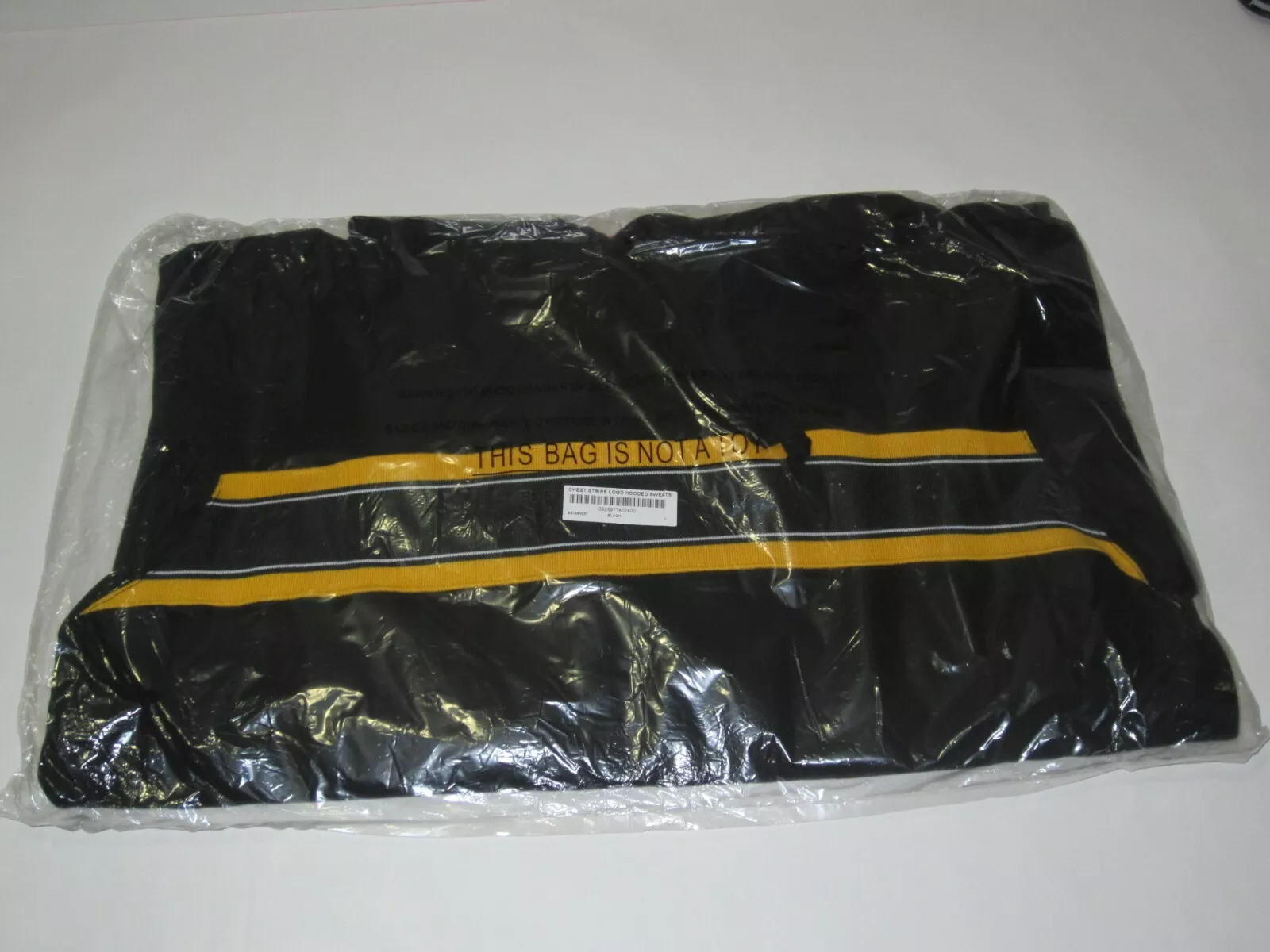 Sweat shirt à capuche logo à rayures thoraciques SUPREME NY NOIR homme grand NEUF ! S/S19 BOGO