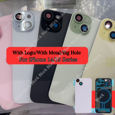 Back Glass Replacement Rear Cover Big Hole With Metal Lot For iPhone 14 15 15Pro