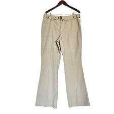 Vtg Liz Claiborne Womens Y2K Khaki Pants W/Belt Size 14 Loose Straight NWT
