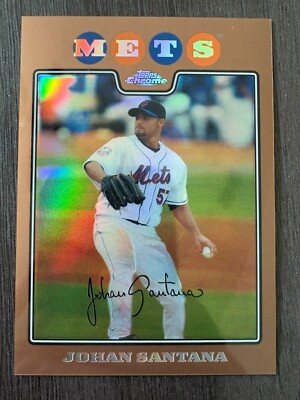 2008 Topps Chrome Johan Santana Copper Refractor #32 serial /599