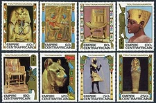 Central Africa 349-356, MNH. Michel 578-585. Treasures of Tutankhamen, 1978.