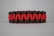 550 Paracord Survival Bracelet Cobra Gray/Red "Made in the USA"