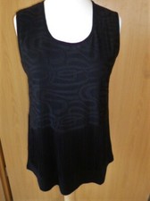 Shirt Longshirt Top Ärmellos Schwarz Träger...