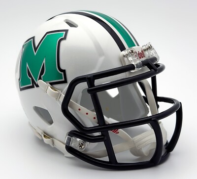 Marshall Thundering Herd White Mini Football Helmet (Chrome Decals)